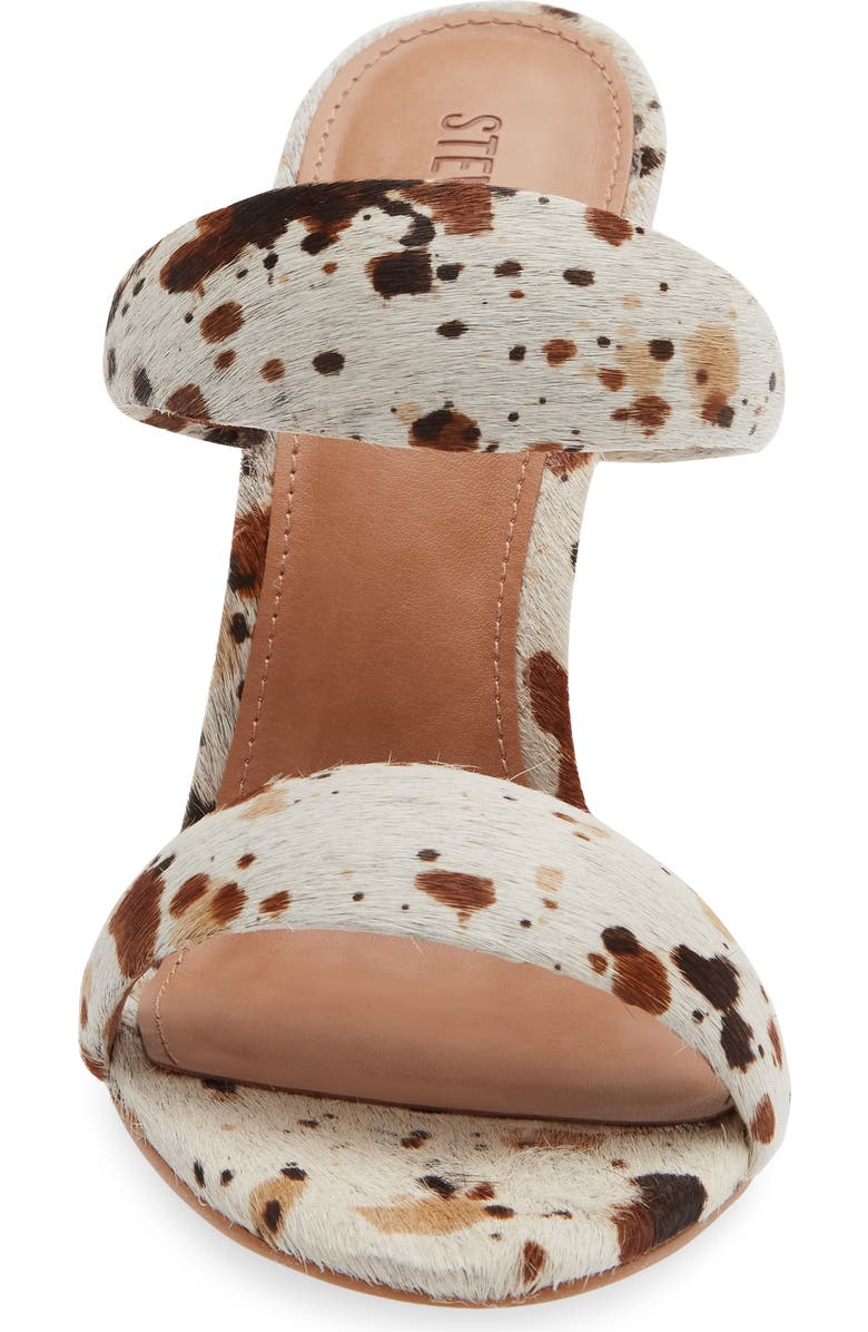 Steve Madden Saturn Genuine Calf Hair Slide Sandal, Alternate, color, White/ Camel