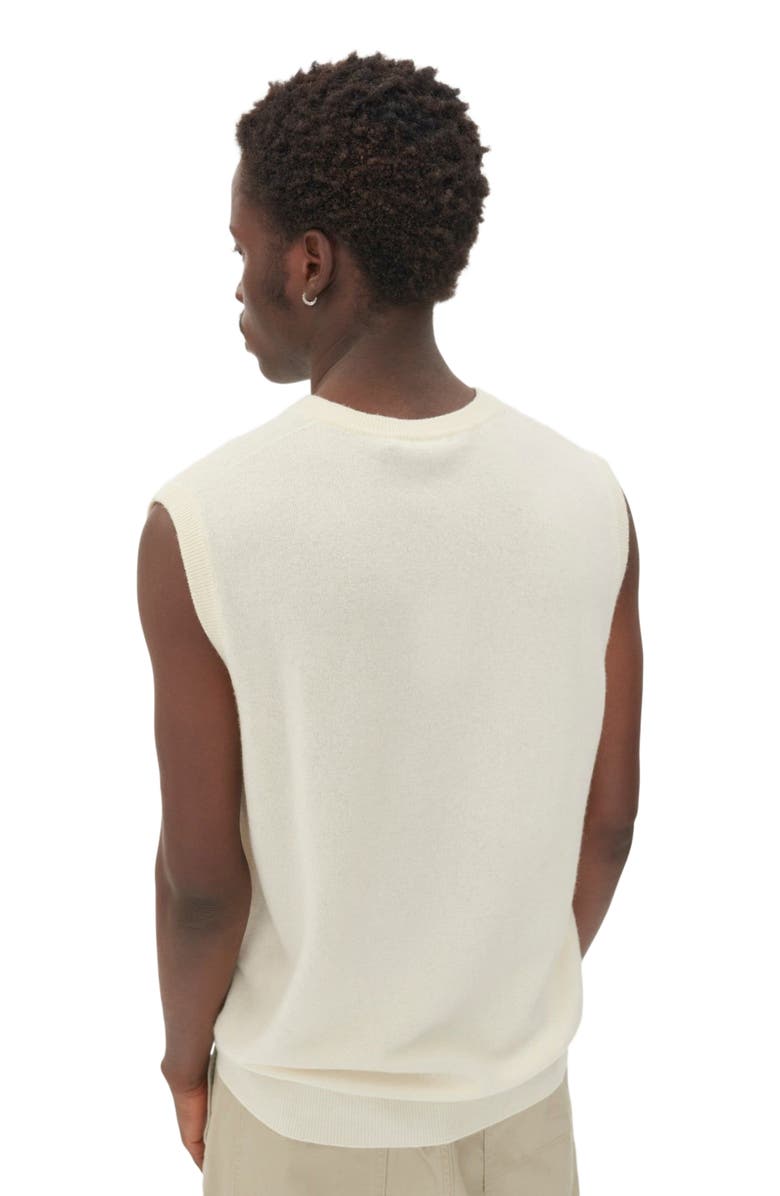 GOBI Mongolian Cashmere Essential Cashmere V-Neck Vest, Alternate, color, Marshmallow