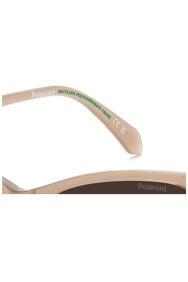 55mm Polarized Cat Eye Sunglasses, Alternate, color, NUDE/ BROWN