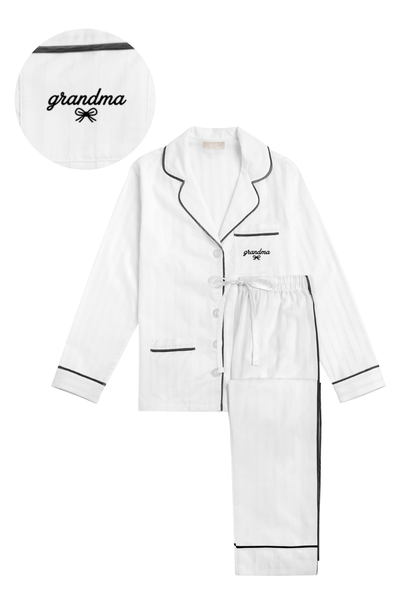 KIP Grandma Cotton Pajama Set, Alternate, color, Monochrome