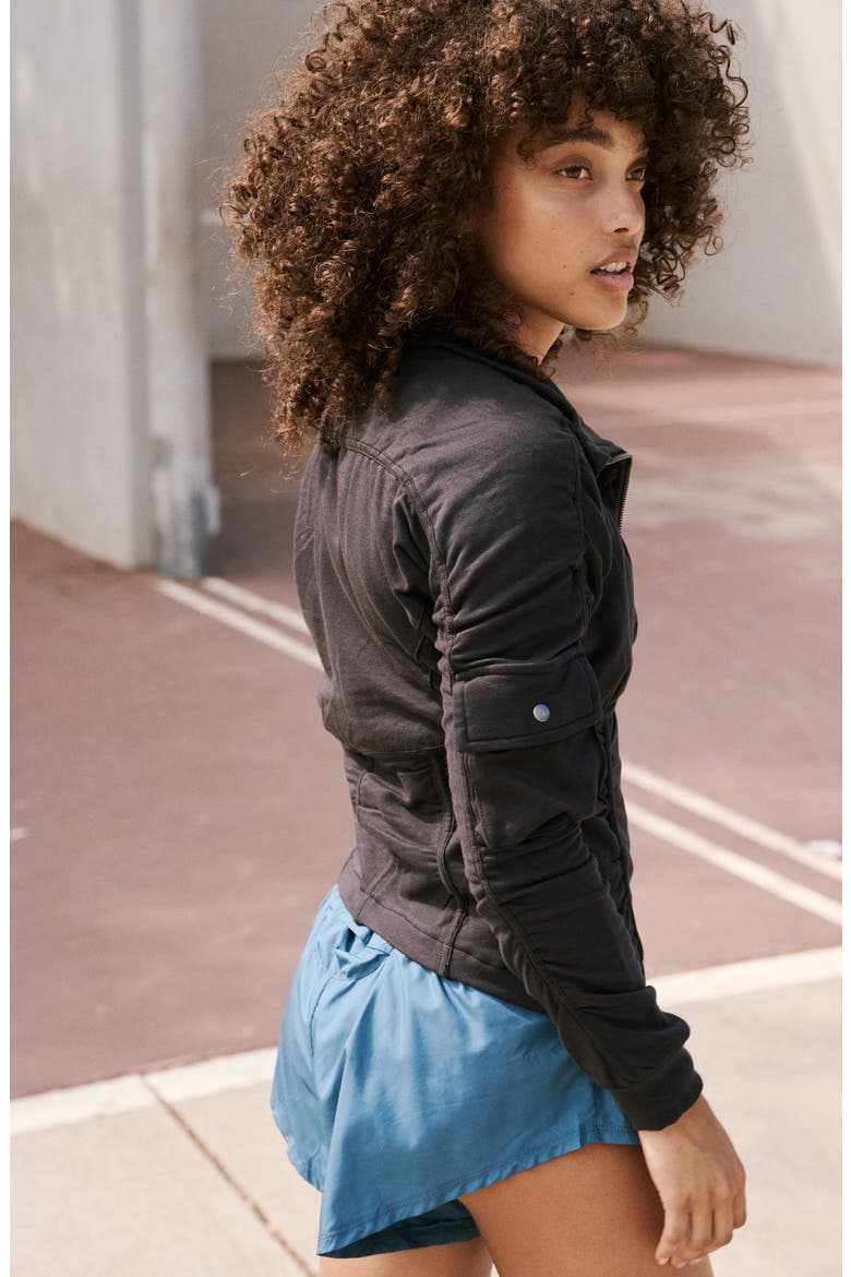 Foundation Ruched Seam Jacket, Alternate, color, BLACK