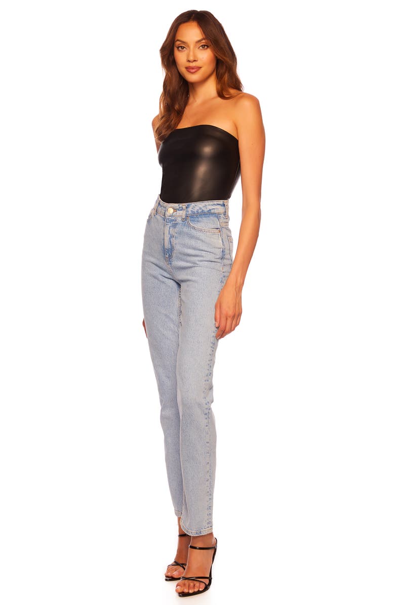 Susana Monaco Faux Leather Tube Top, Alternate, color,
