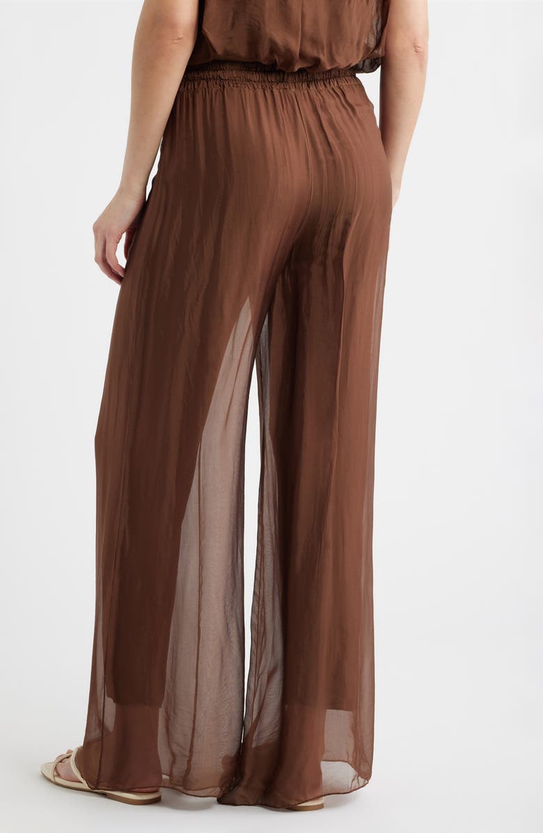 DELUC Strada Wide Leg Drawstring Pants, Alternate, color, Chocolate