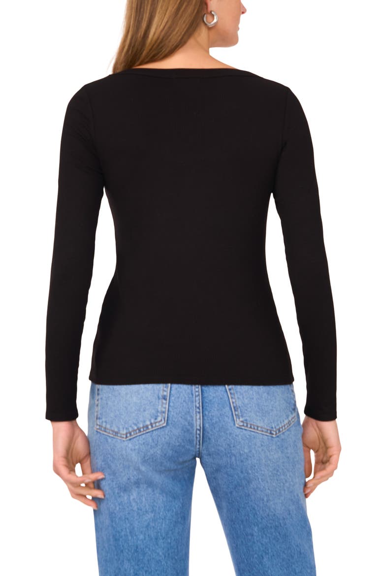 Jersey Rib Long Sleeve Top, Alternate, color, RICH BLACK