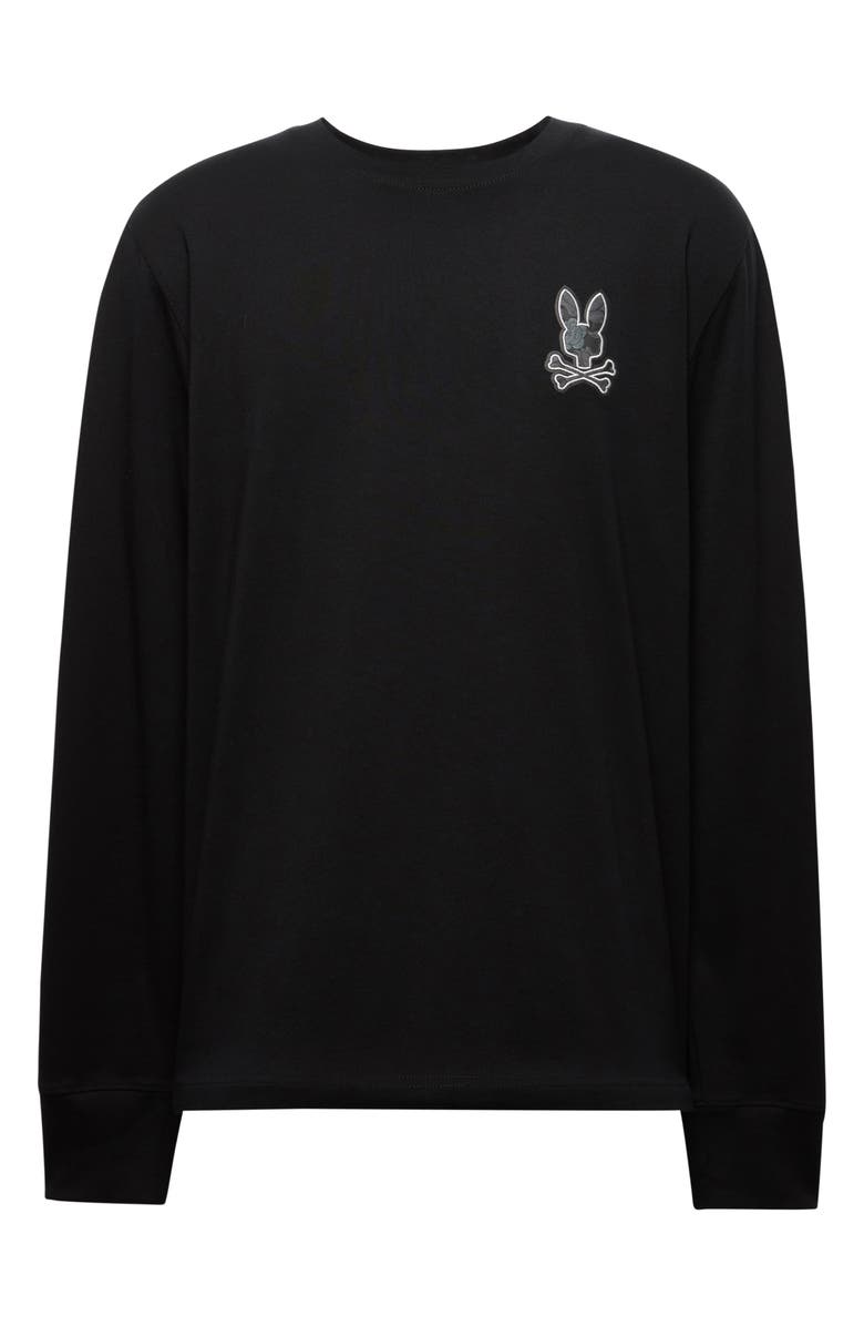 Psycho Bunny Rowen Long Sleeve Floral Bunny Embroidered Pima Cotton T-Shirt, Alternate, color, 