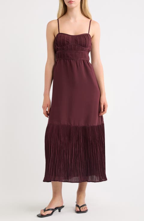 Pleated Sleeveless Maxi Dress