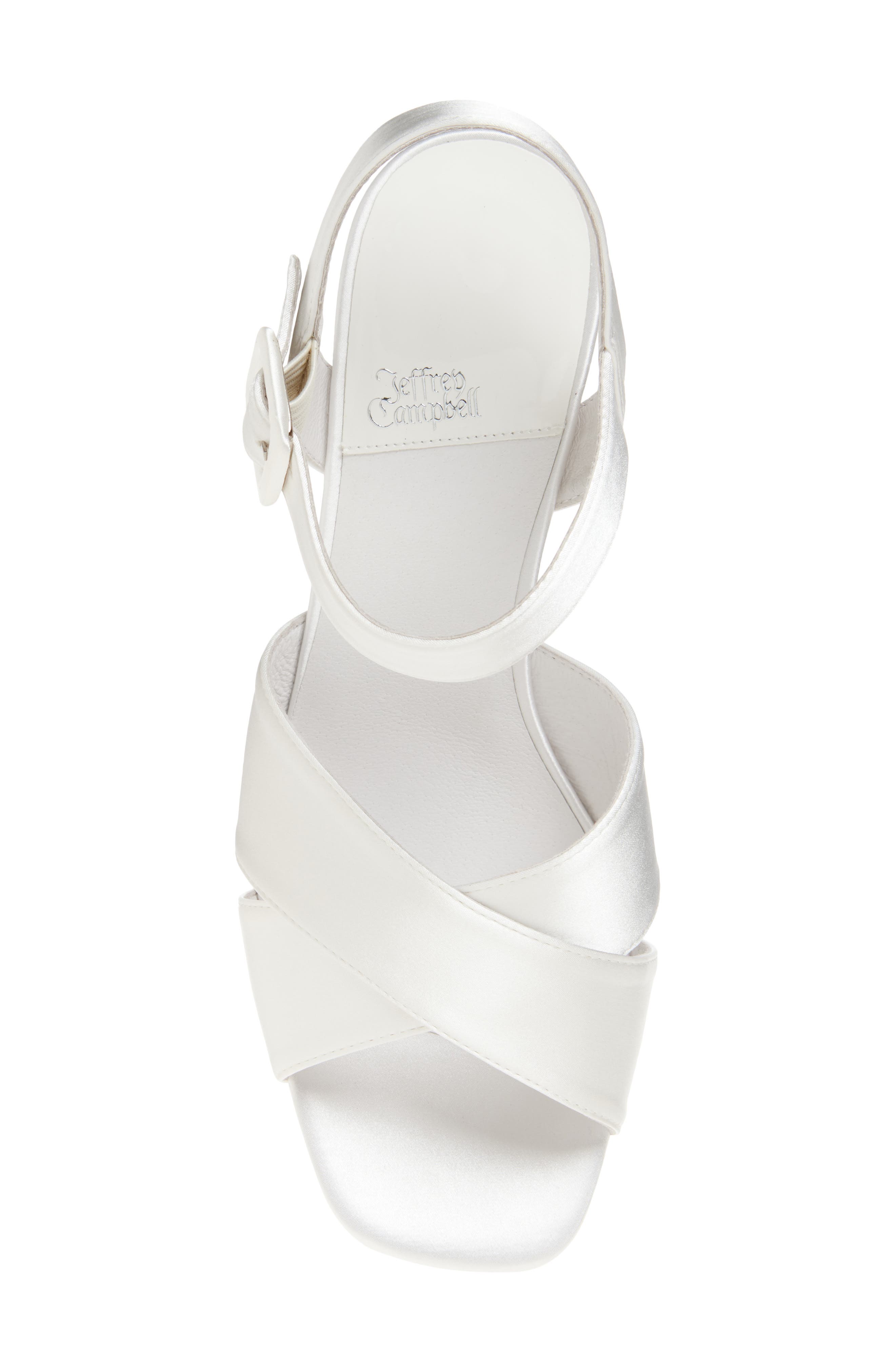 Jeffrey Campbell Amma Platform Slingback Sandal, Alternate, color, White Satin