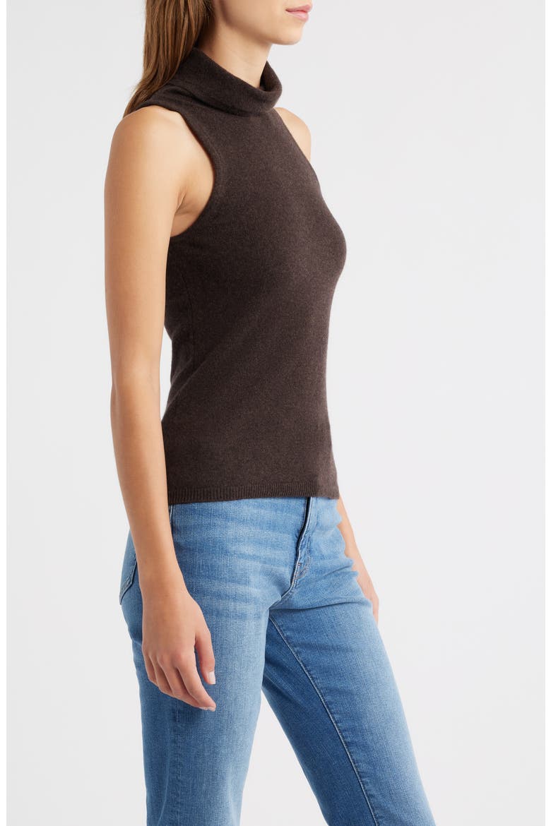 Marcy Sleeveless Cashmere Turtleneck Sweater, Alternate, color, COMPOST
