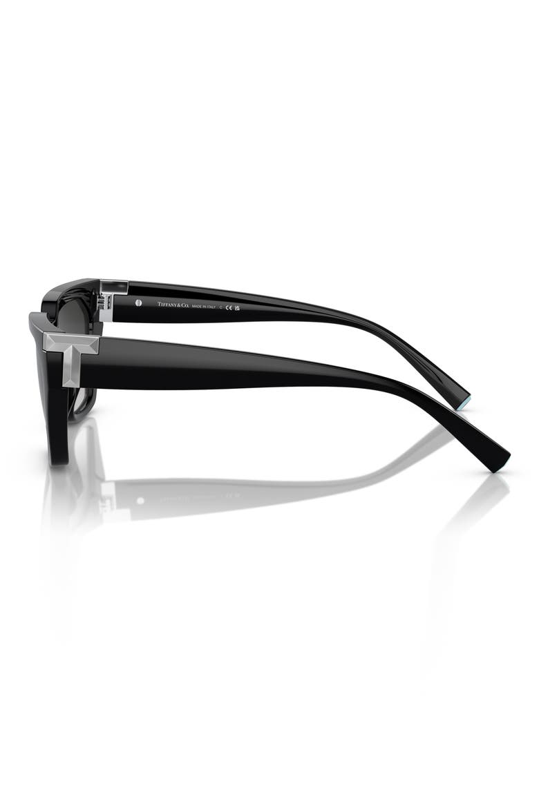 56mm Irregular Sunglasses, Alternate, color, BLACK GREY