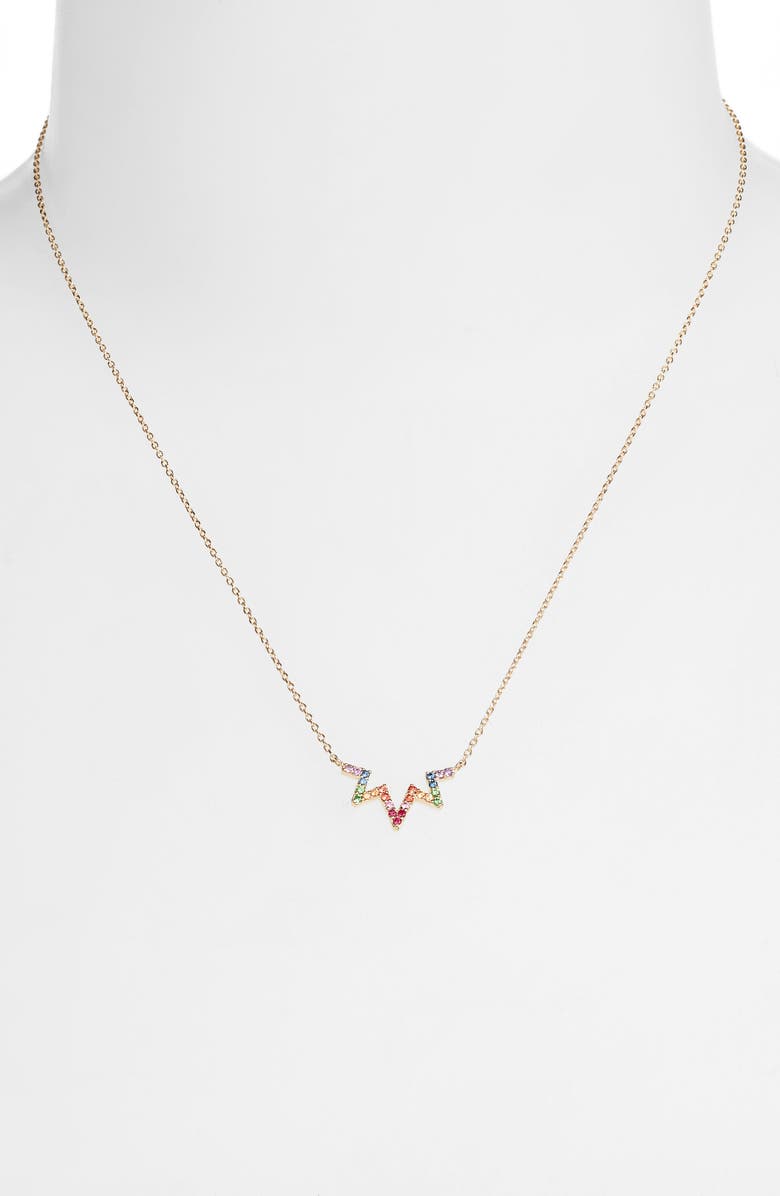 Anzie Rainbow Zigzag Pendant Necklace, Alternate, color,