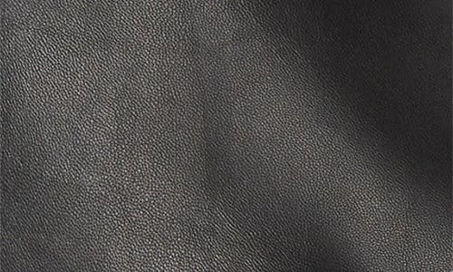 Shop Vince Shrunken Double Breasted Leather Peacoat In Black