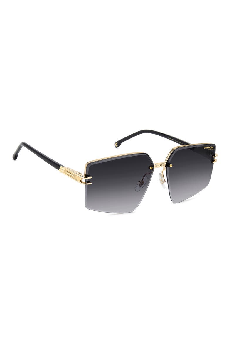 63mm Square Oversized Gradient Rimless Square Geometric Sunglasses, Alternate, color, GOLD BLACK/ DARK GREY SF