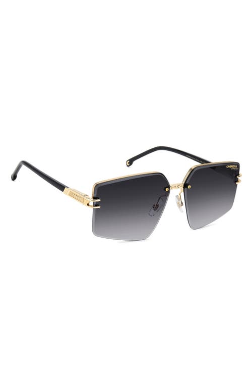 Carrera Eyewear 63mm Square Oversized Gradient Rimless Square Geometric Sunglasses In Gold Black/dark Grey Sf