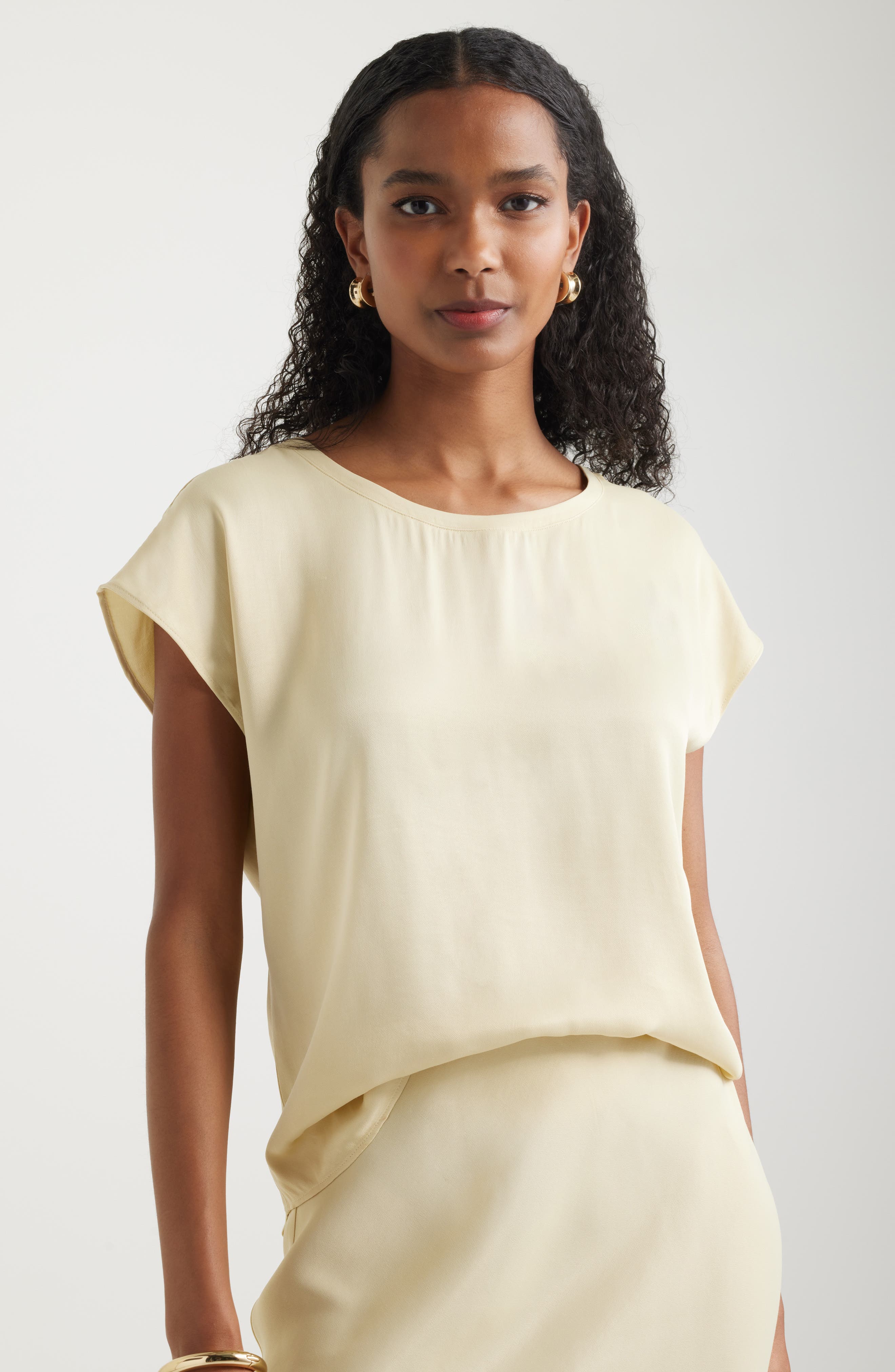 Nordstrom Dolman Sleeve Satin T-Shirt