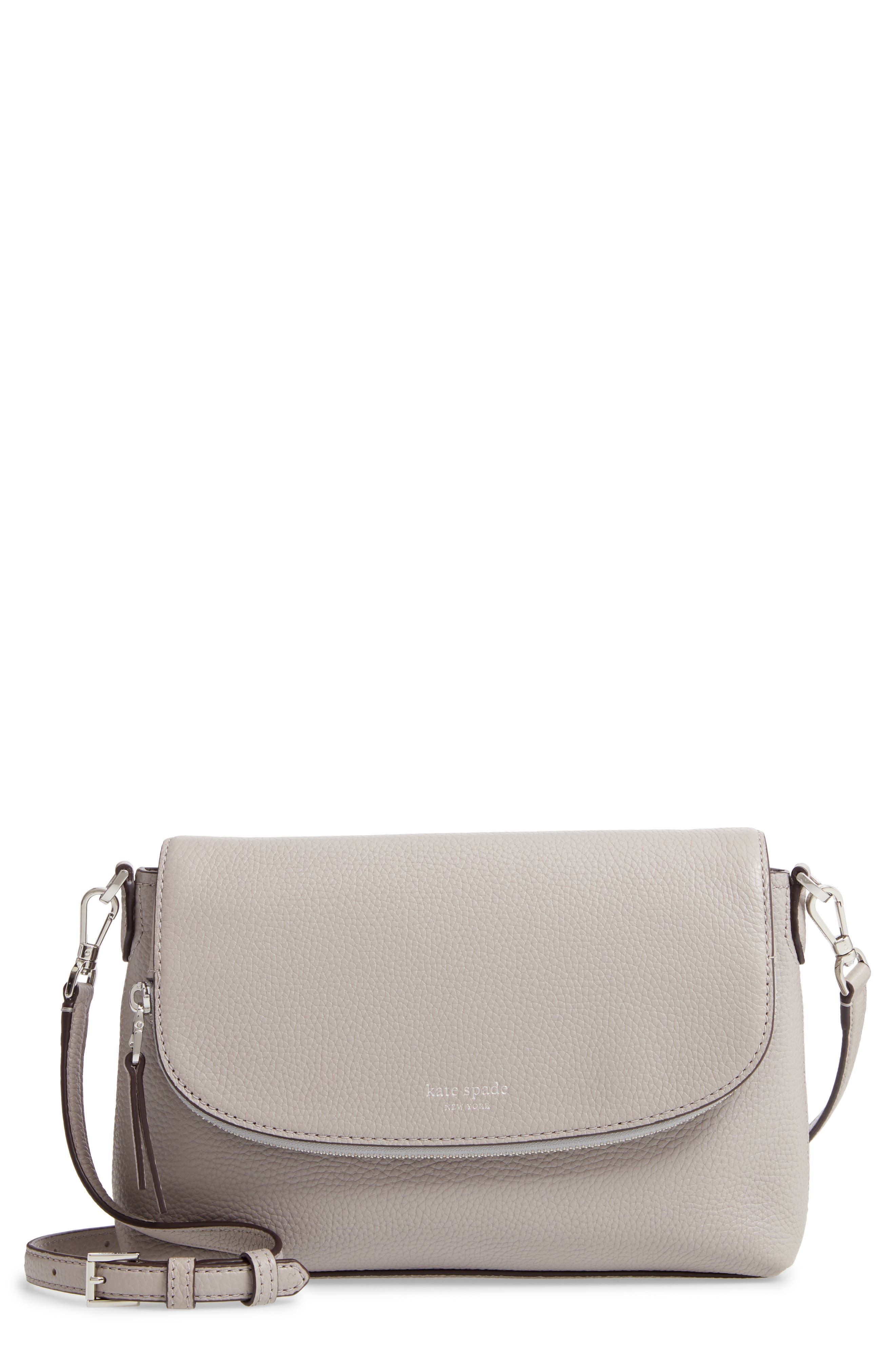 large polly leather crossbody bag, Main, color, TRUE TAUPE