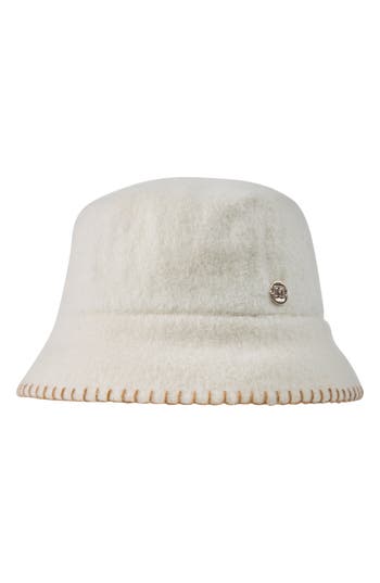 Bruno Magli Wool Felt Bucket Hat In White