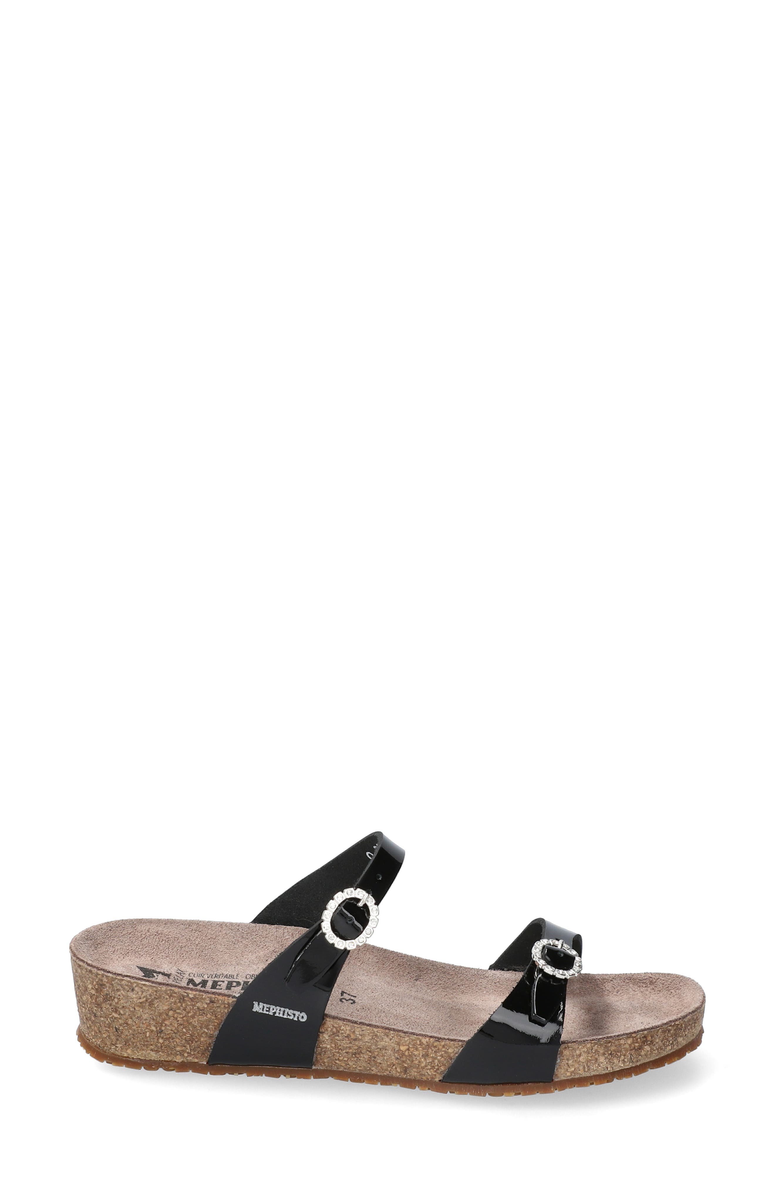 Mephisto Idelya Crystal Buckle Slide Sandal, Alternate, color, 