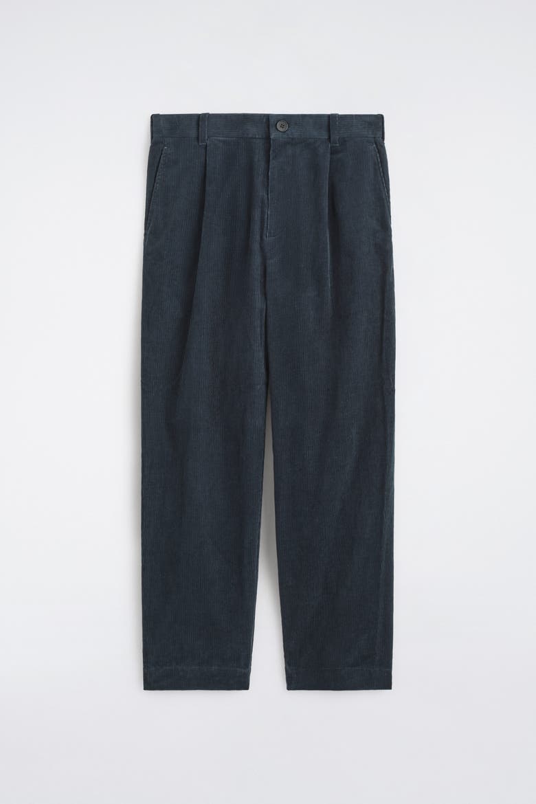 Corduroy Relaxed-Fit Tapered Pants, Alternate, color, NAVY