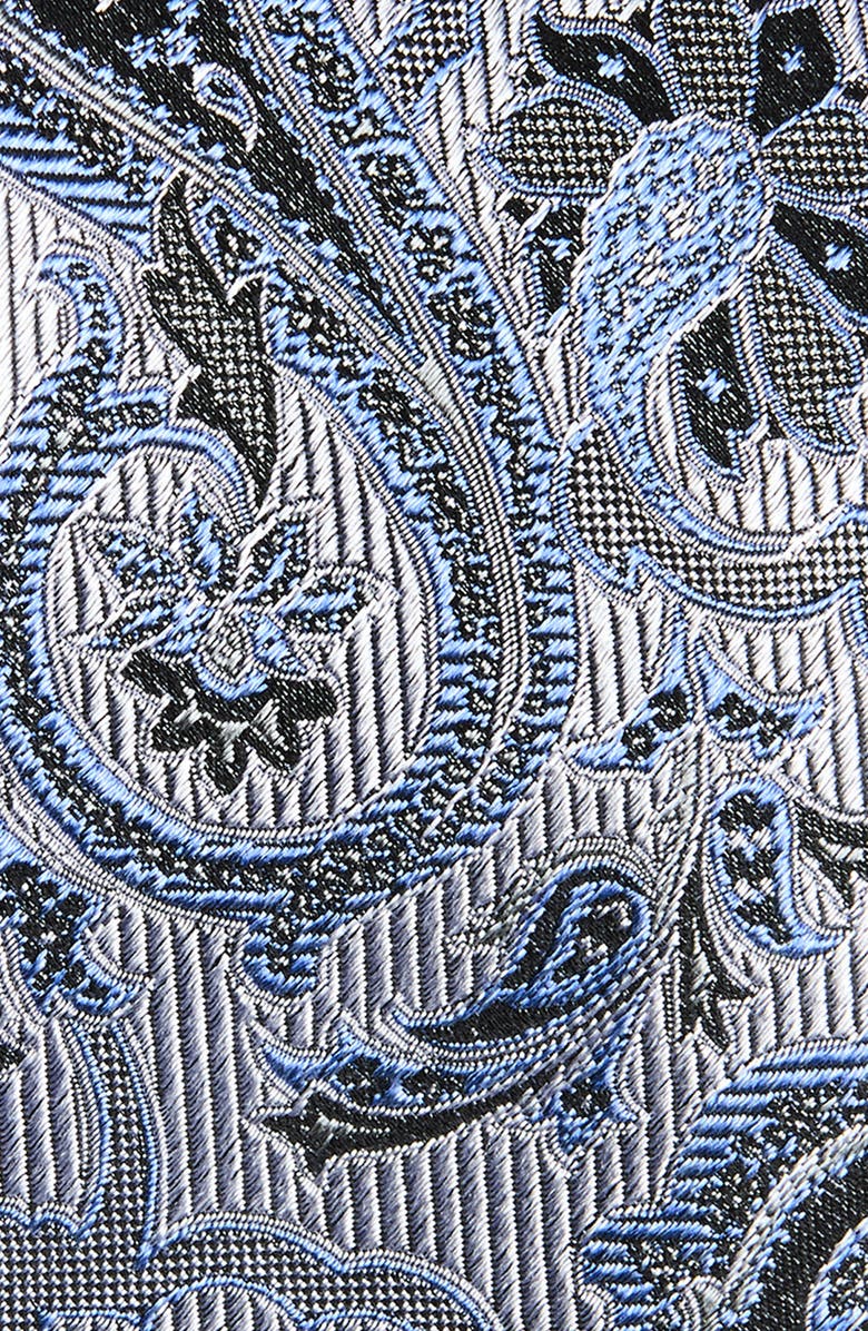 Nordstrom Floral Paisley Silk Tie, Alternate, color, Silver