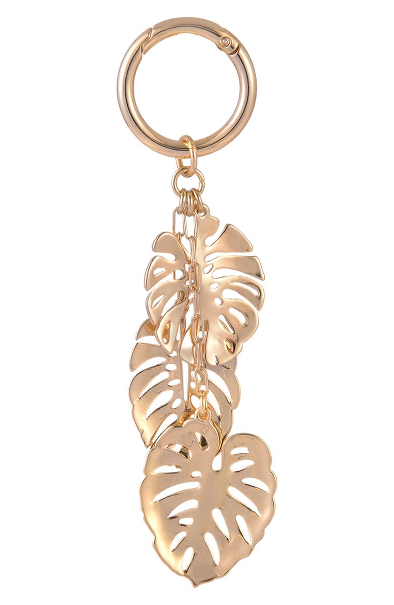 Rachel Roy Monstera Leaf Bag Charm, Alternate, color, Gold