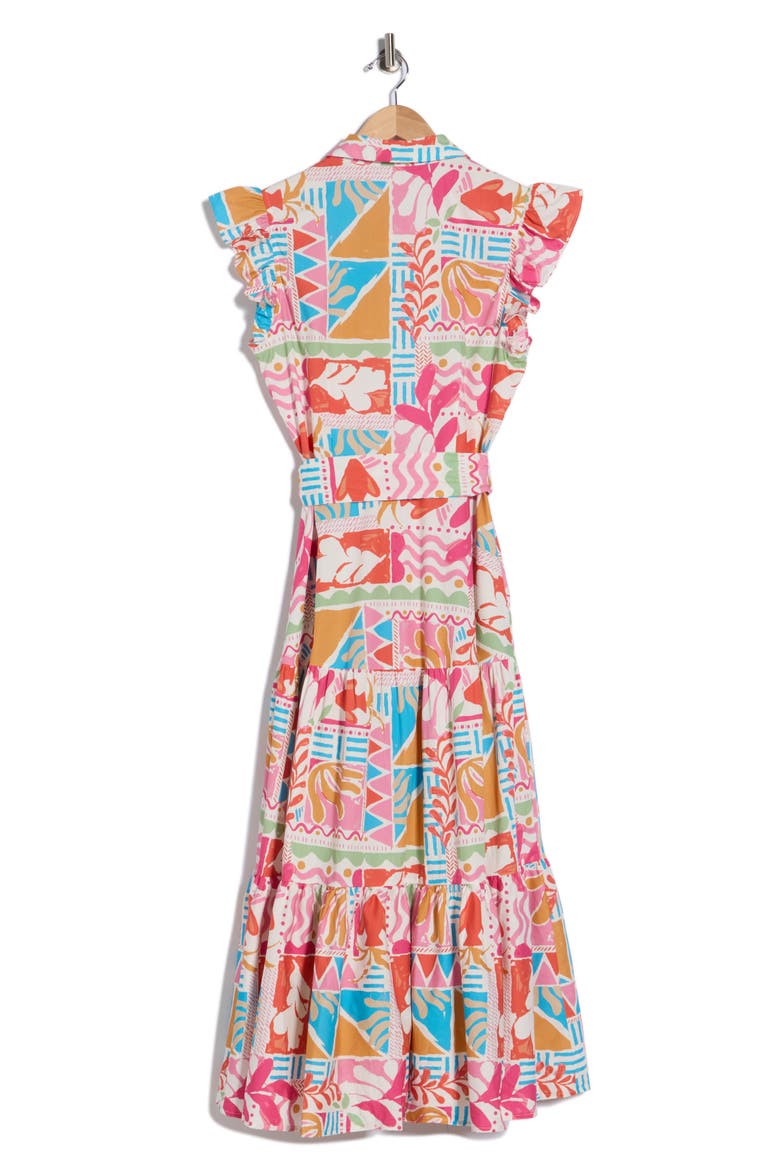 Cap Sleeve Cotton Shirtdress, Alternate, color, MULTI PRINT