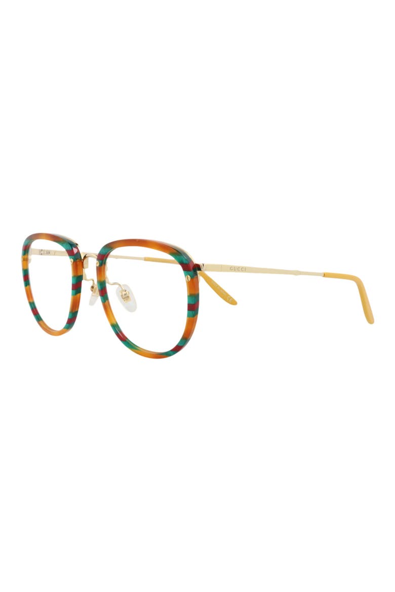 54mm Round Optical Glasses, Alternate, color, HAVANA GOLD TRANSPARENT
