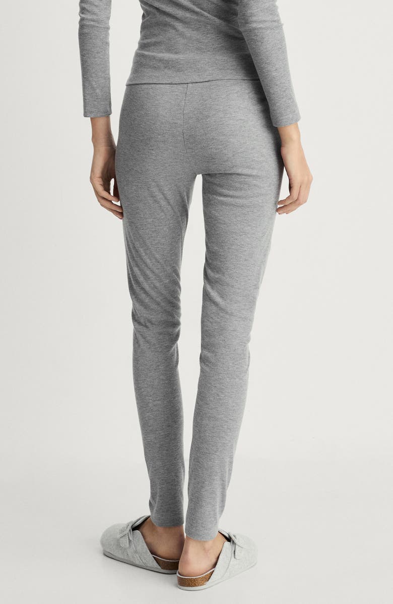 MANGO Rib Knit Pants, Alternate, color, Grey