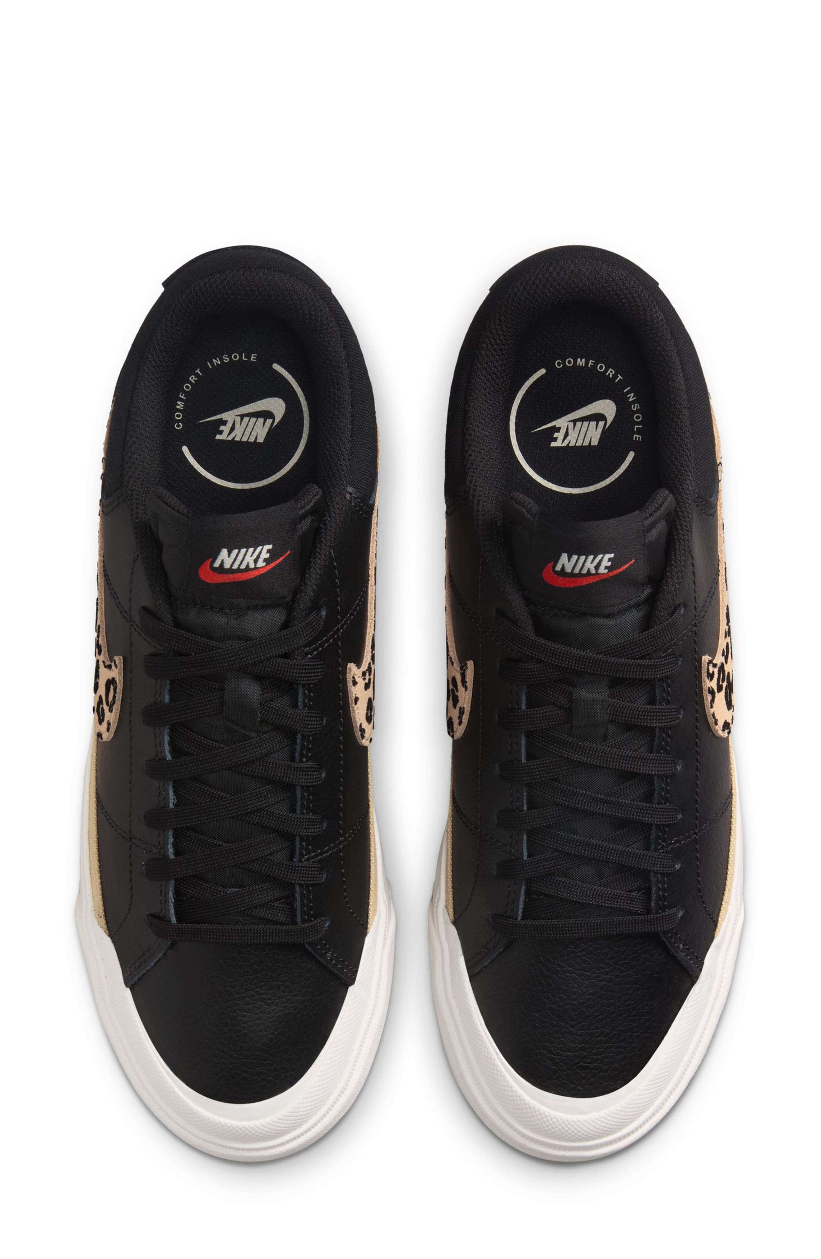 Nike Court Legacy Lift Platform Sneaker, Alternate, color, Black/ Khaki/ Red