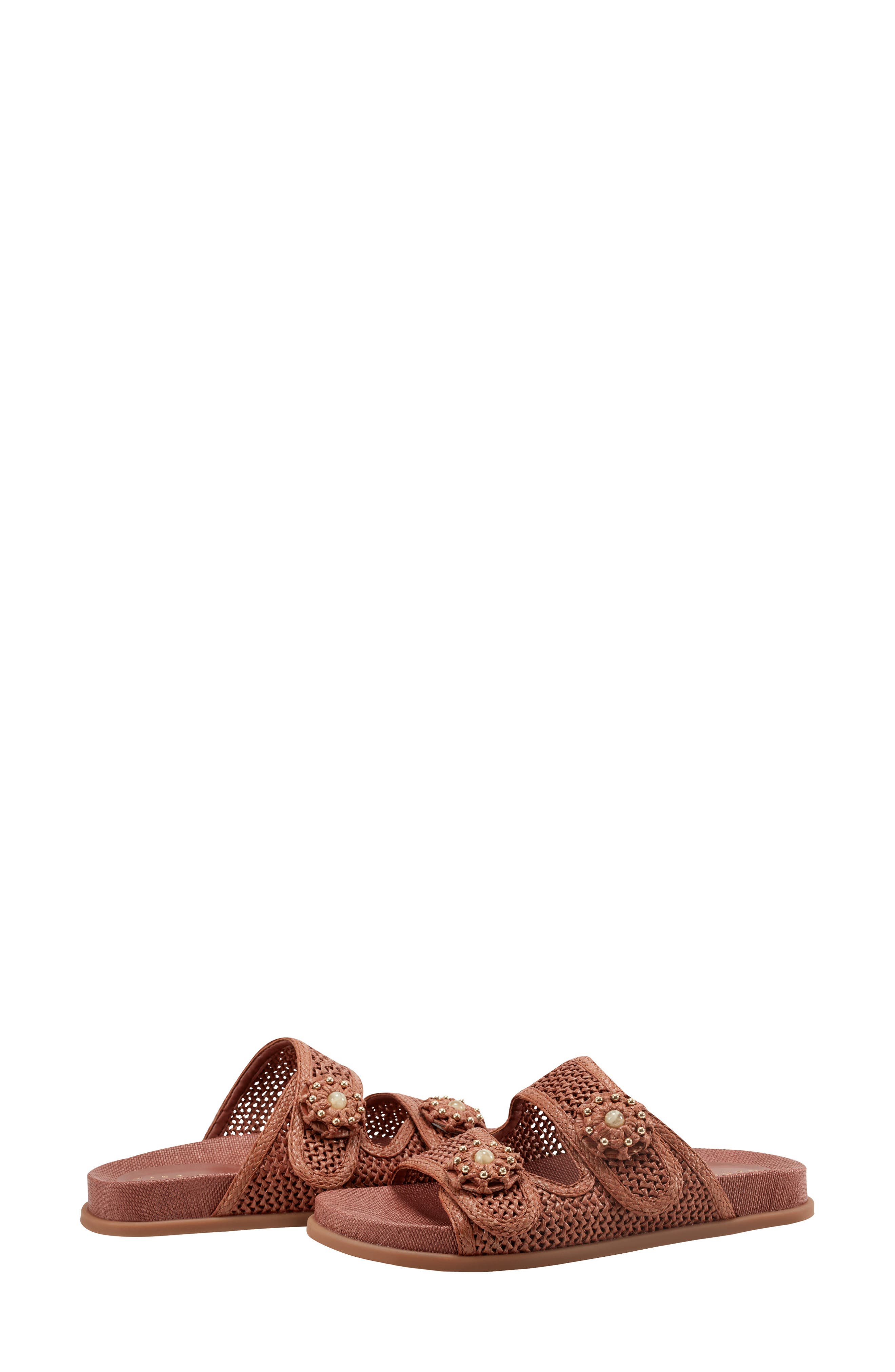 Marc Fisher LTD Valena Slide Sandal, Alternate, color, Brown