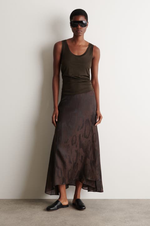 Jacquard Handkerchief Midi Skirt