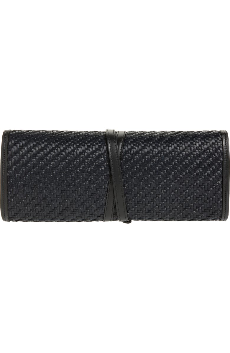 LIFFNER Belted Raffia Clutch, Alternate, color, Black