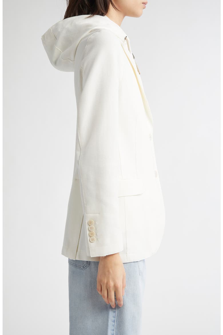Cotton Blend Knit Blazer with Removable Hooded Bib, Alternate, color, WHITE