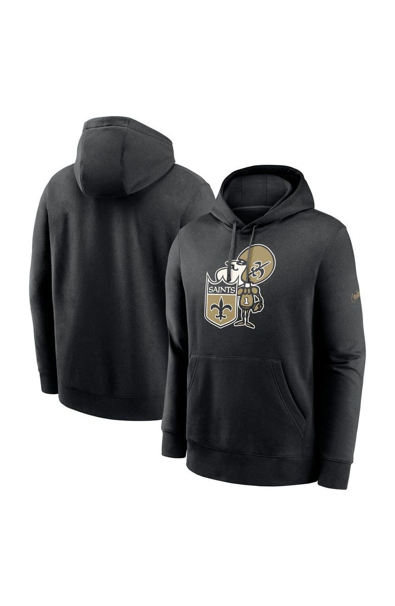 Nike Men's Nike  Black New Orleans Saints Rewind Club Pullover Hoodie, Main, color, Black