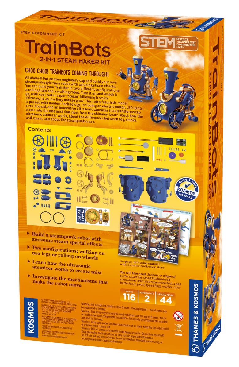 Thames & Kosmos TrainBots 2-in-1 Steam Maker Experiment Kit, Alternate, color, Miscellaneous