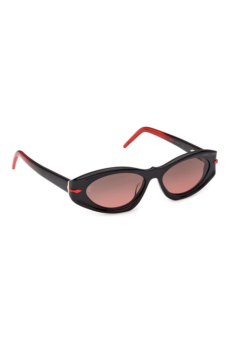 55mm Cat Eye Sunglasses, Alternate, color, BLACK / BLACK RED / GOLD