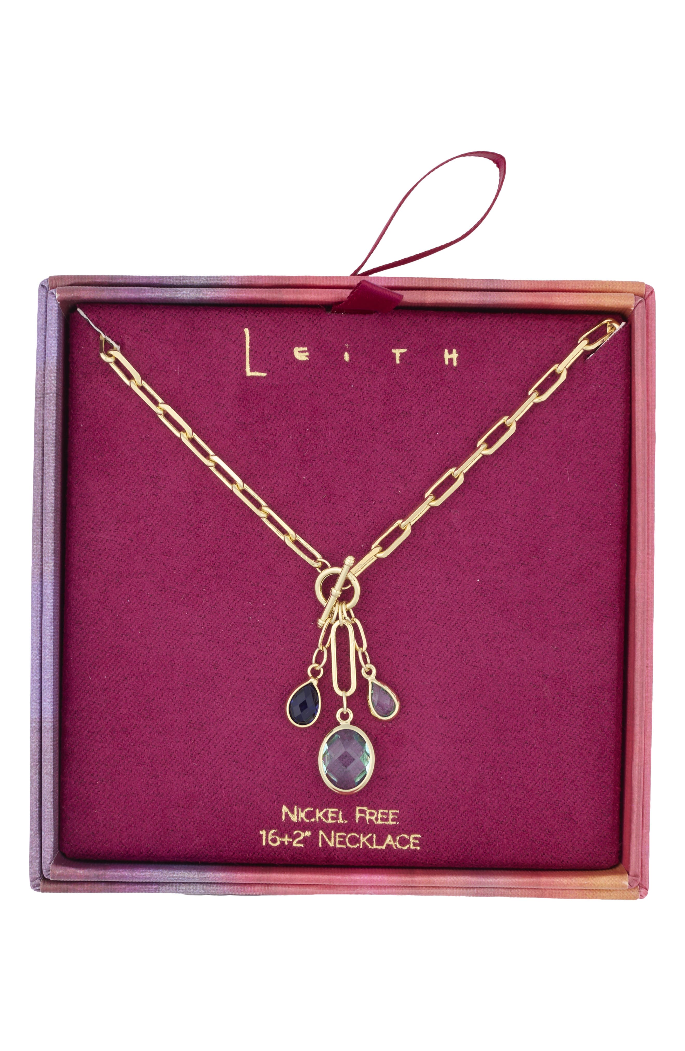 Glass Pendant Toggle Necklace