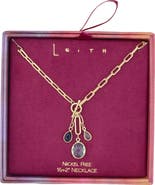 Leith Glass Pendant Toggle Necklace
