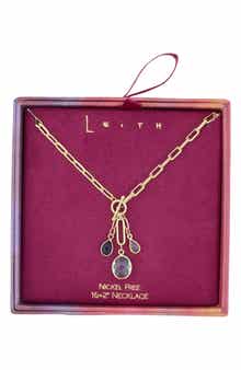 Glass Pendant Toggle Necklace