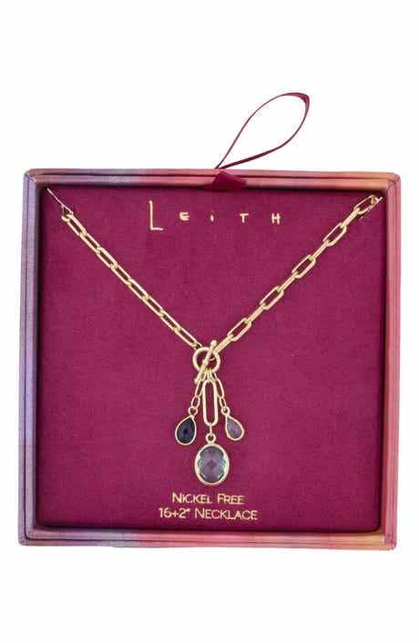 Glass Pendant Toggle Necklace