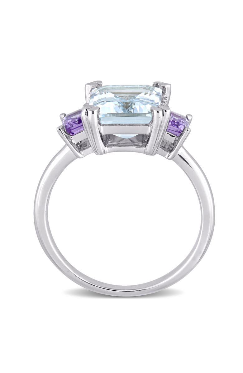 Julianna B. Aquamarine & Rose de France 3-Stone Ring, Alternate, color, Ice Aquamarine