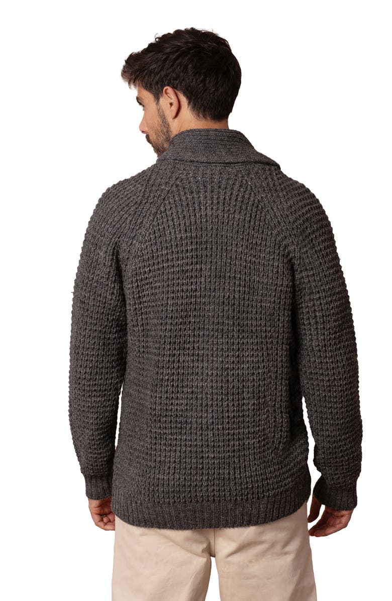 Celtic & Co. British Waffle Stitch Cardigan, Alternate, color, Derby Grey