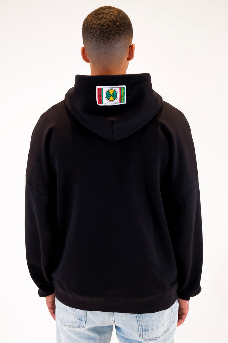 Label Logo Side Pocket Hoodie, Alternate, color, Black