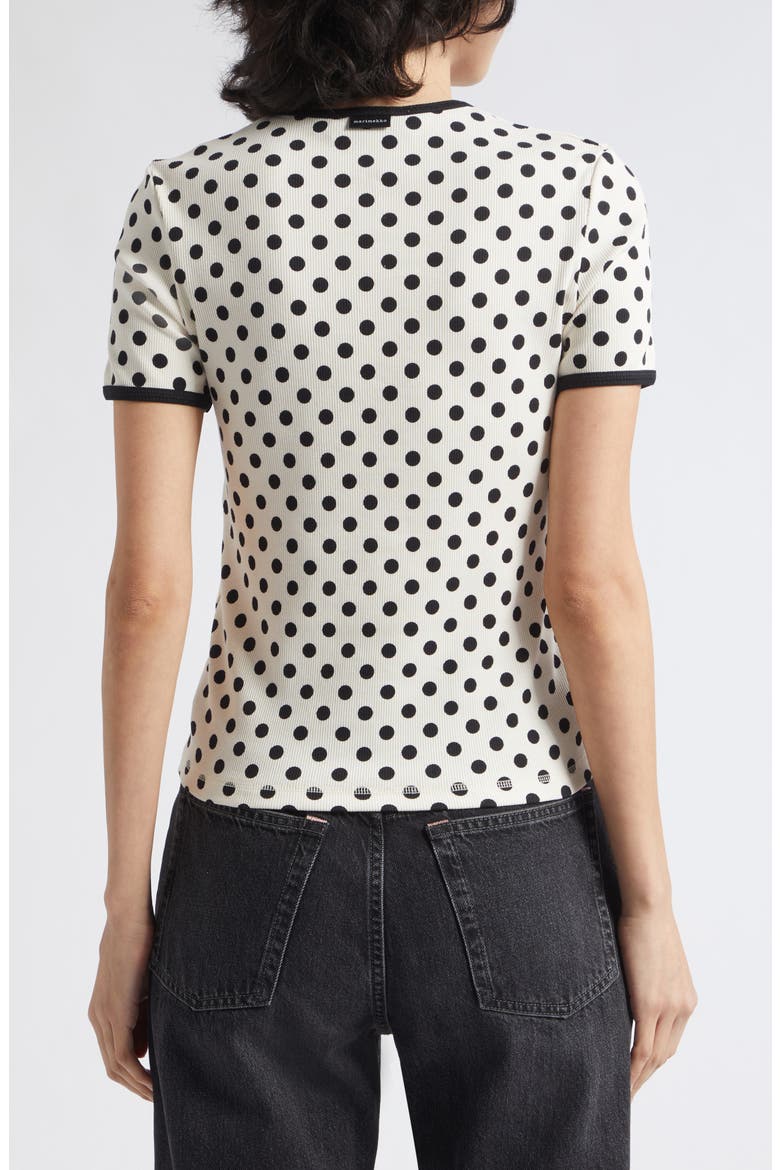 Kukkea Pallo Kioski Polka Dot T-Shirt, Alternate, color, OFF WHITE BLACK