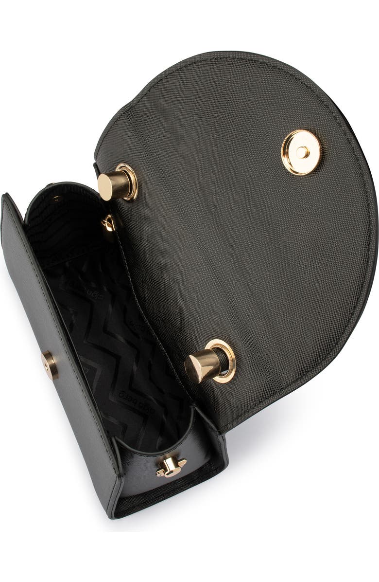 Olga Berg Sasha Faux Leather Top Handle Bag, Alternate, color, Black