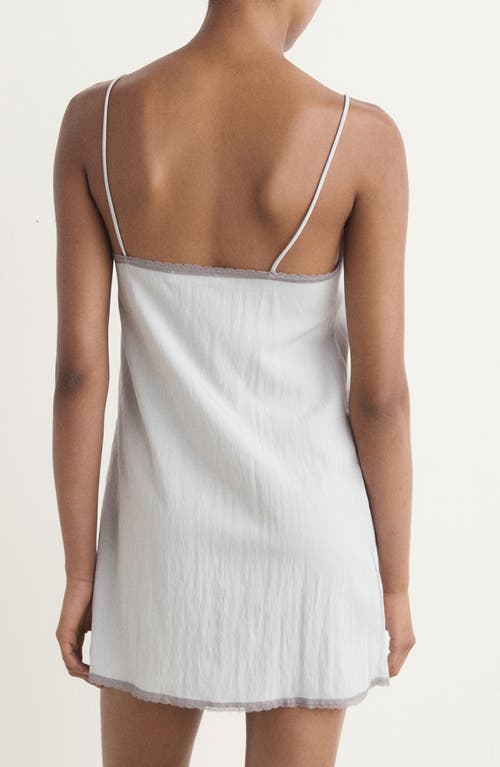 Mango Lace Accent Chemise In White