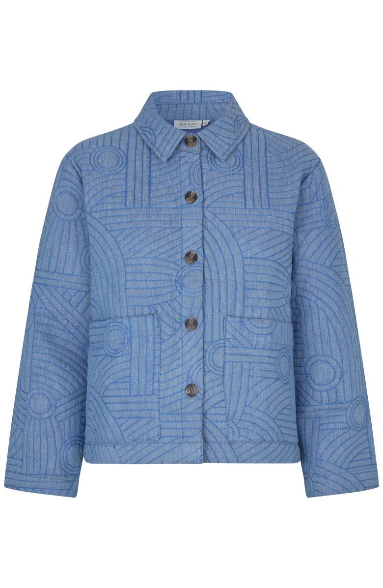 Masai Copenhagen Jalindra Long Sleeve Quilted Jacket, Alternate, color, Basic Denim