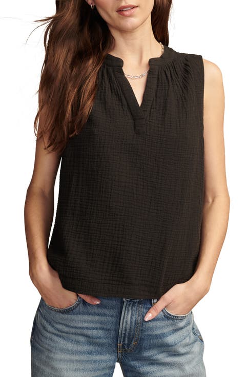 Popover Gauze Sleeveless Top