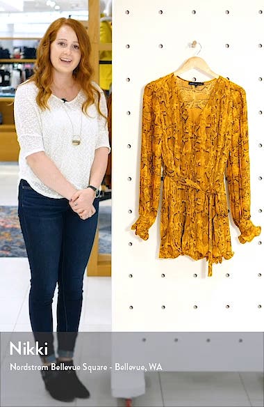 Endless Rose Python Print Pleated Long Sleeve Dress (Women) | Nordstrom
