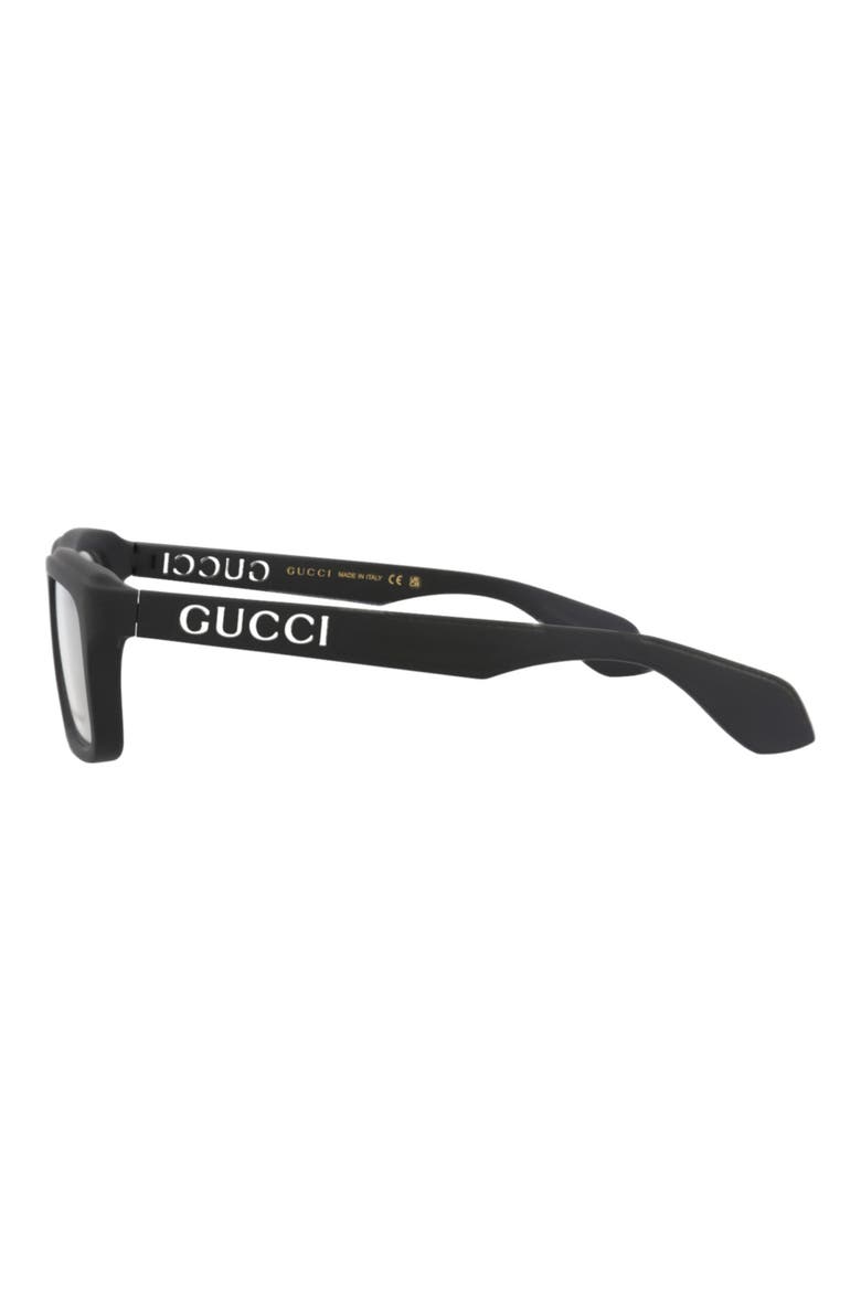 54mm Rectangle Optical Glasses, Alternate, color, BLACK BLACK TRANSPARENT