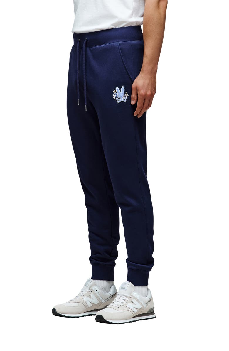 Psycho Bunny Auguste Floral Patch Cotton Joggers, Alternate, color, 